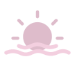 a pink sun and waves